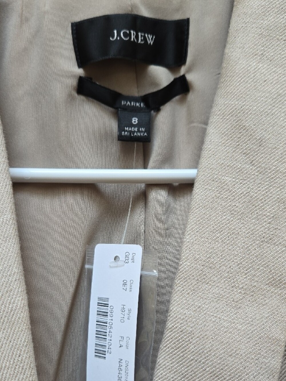 NWT JCrew Womens Beige Shawl Collar Linen Single-Button Blazer - Picture 2 of 7